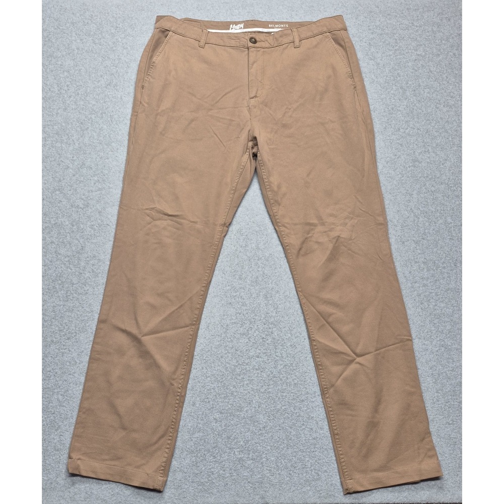 Mugsy Mens Pants 38x34 Belmonts Khaki Beige Stretch Cotton Blend Chinos